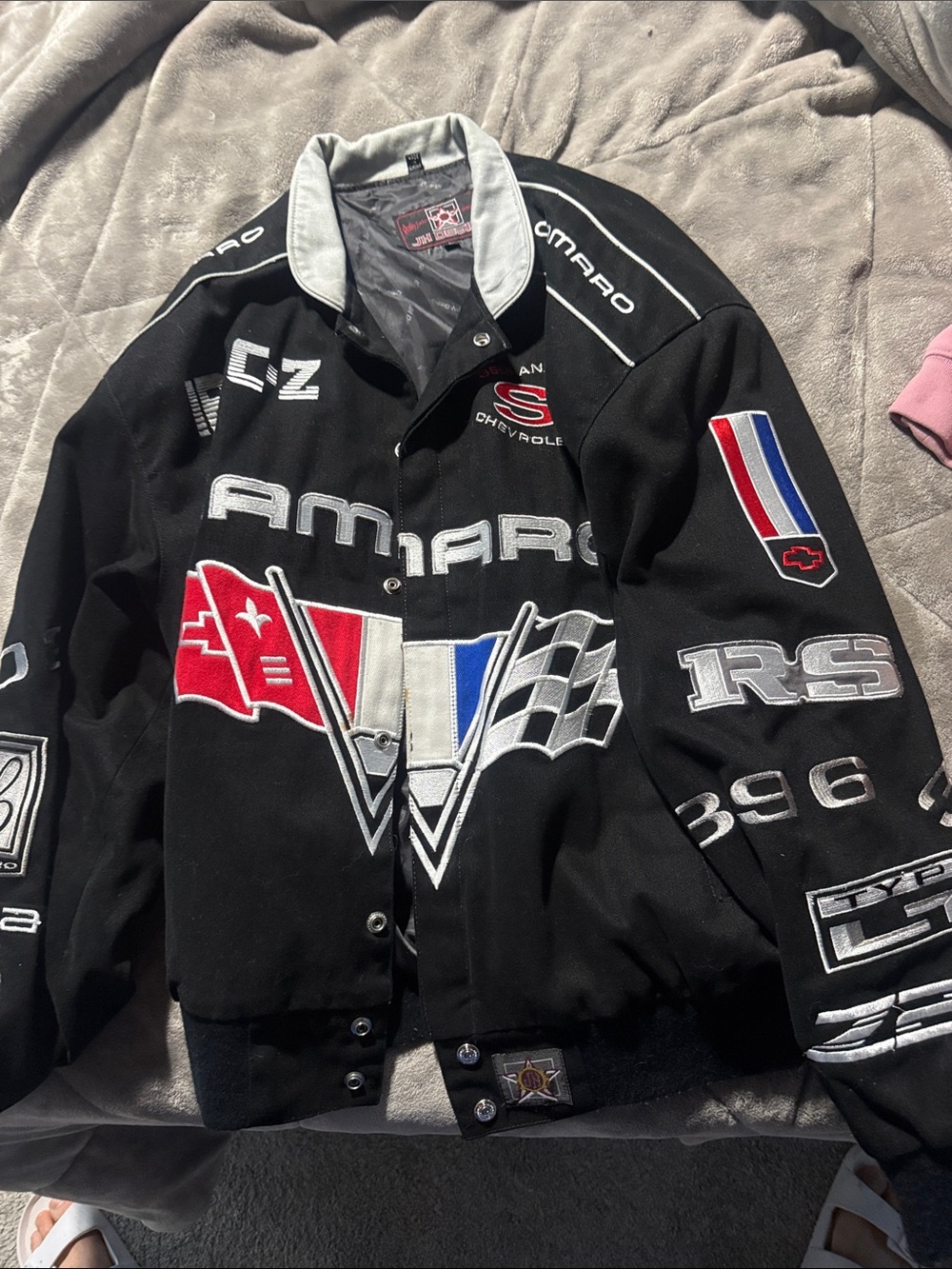 Black Chevrolet Camaro Embroidered Racing Jacket